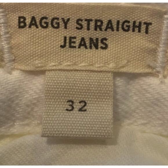 Madewell Baggy Straight Jeans Tile White Size 32 NWT High Rise Pleated - Picture 5 of 6